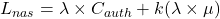 L_{nas} = \lambda \times C_{auth} + k(\lambda \times \mu)
