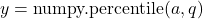 y = \text{numpy.percentile}(a, q)