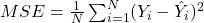  MSE = \frac{1}{N} \sum_{i=1}^{N} (Y_i - \hat{Y}_i)^2 