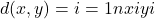 d(x,y)=∑i=1n​∣xi​−yi​∣